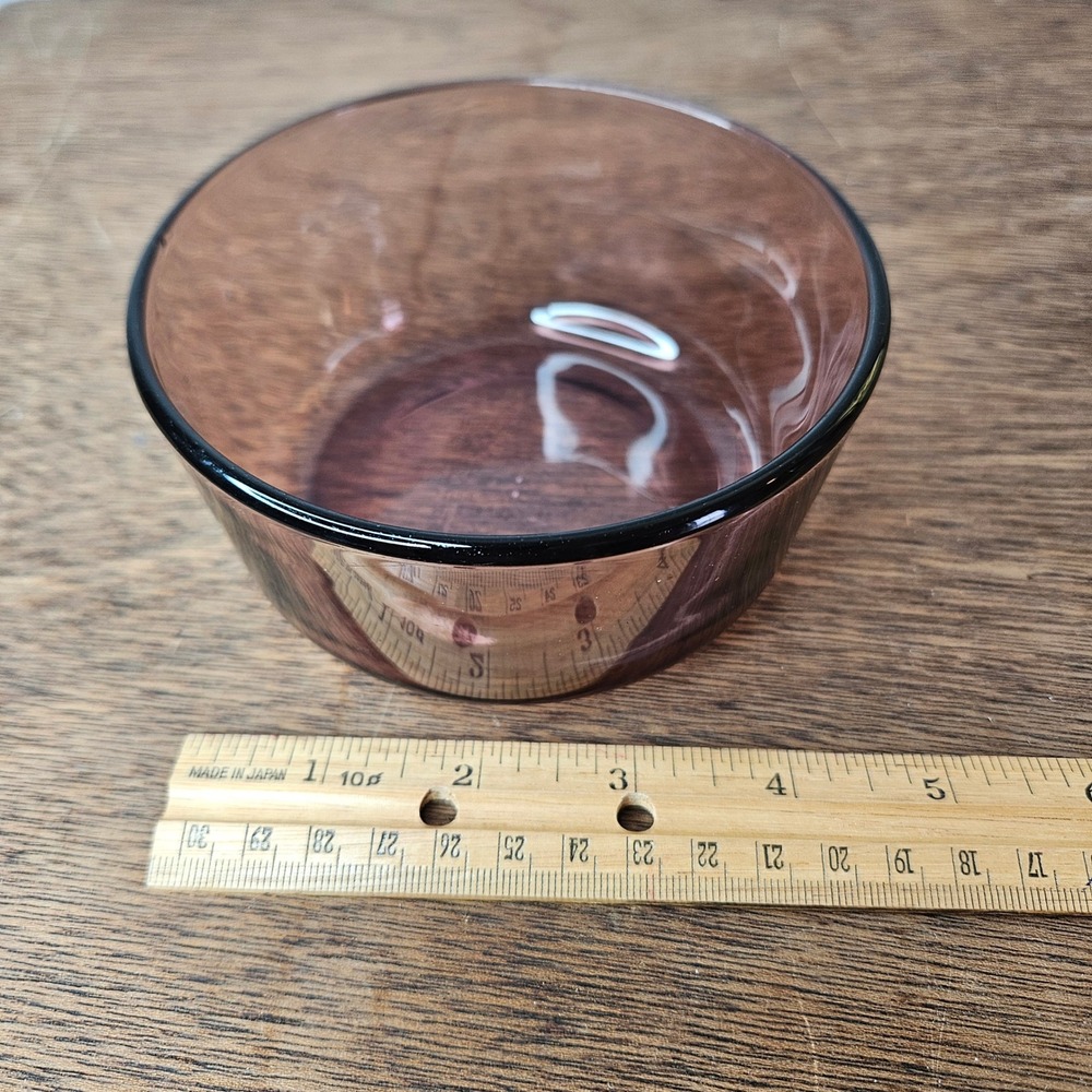 Pyrex 7200 Cranberry Glass 2‎ Cup 500mL Round Storage Prep Bowl USA Made Vtg